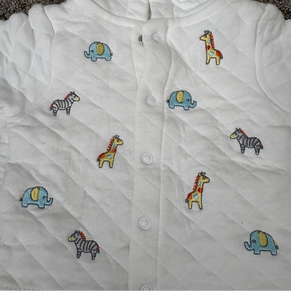 Little Me Quilted Baby Sweater White embroidered animals size 0-3 months - Picture 3 of 8